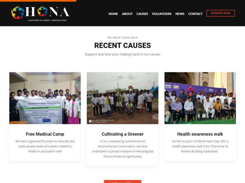 HONA Foundation website built by Inventive Agency