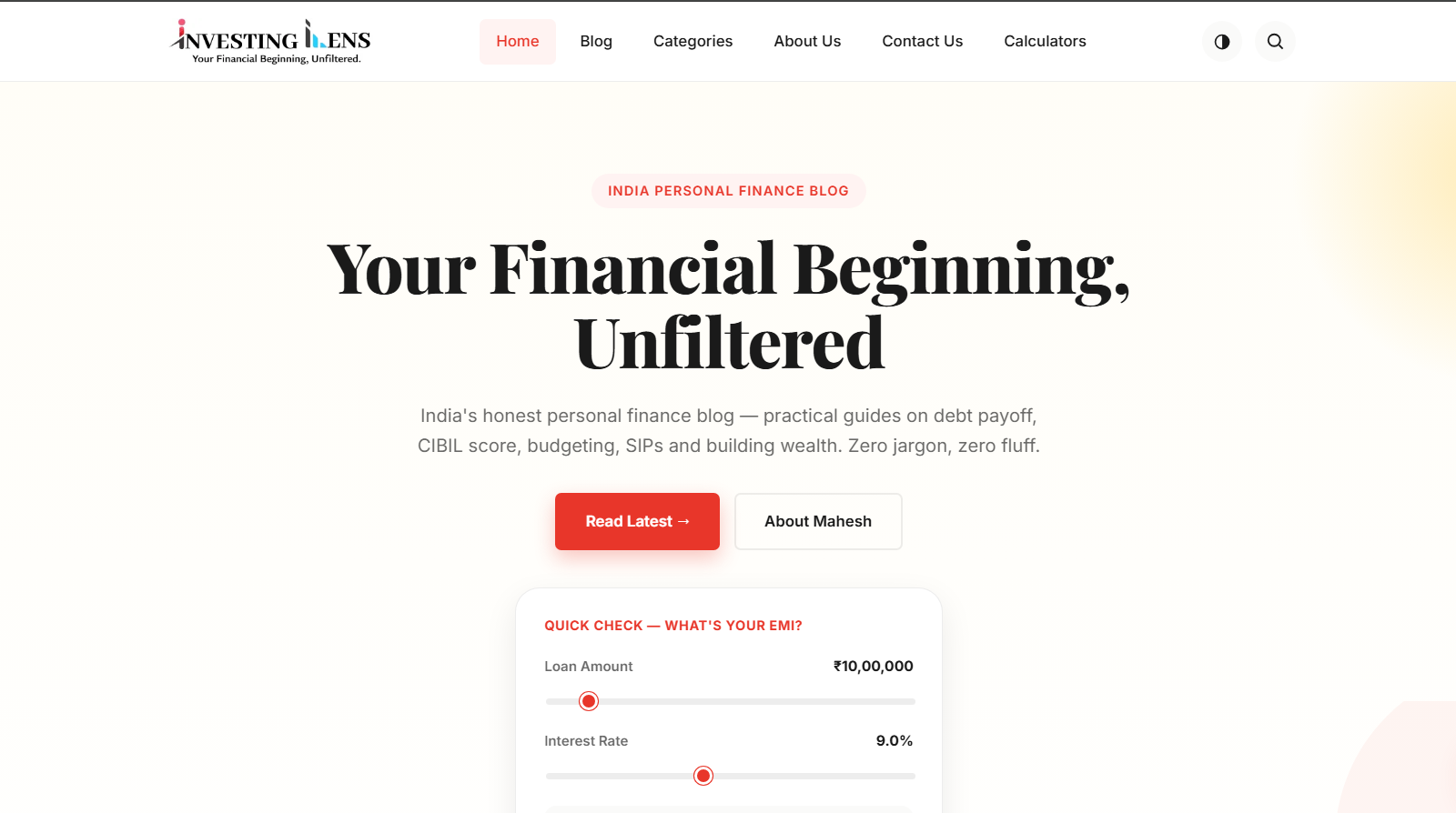 InvestingLens website built by Inventive Agency