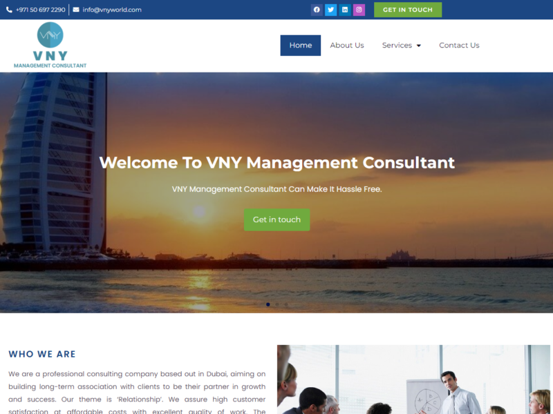 VNY World website built by Inventive Agency
