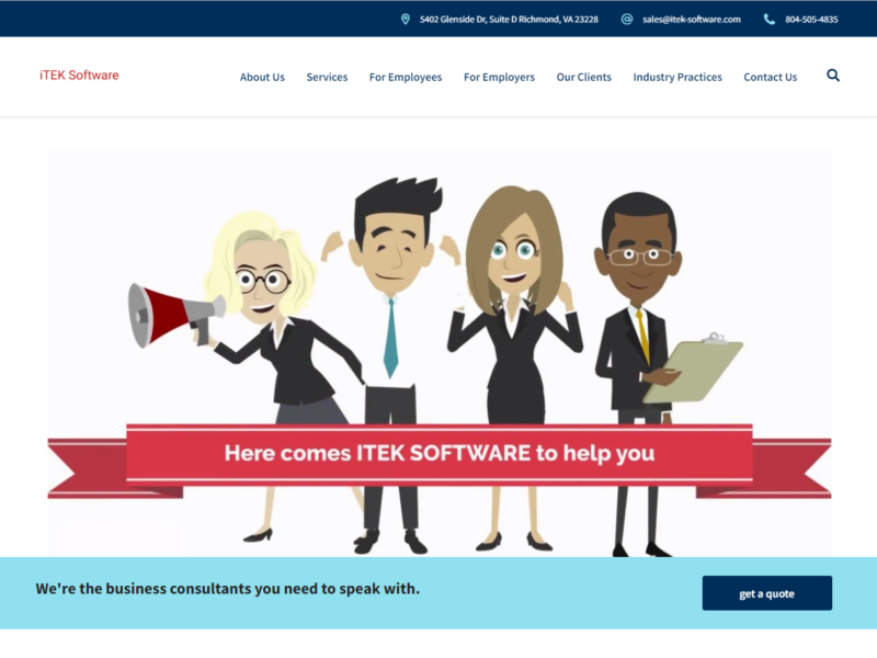 iTek Software website built by Inventive Agency